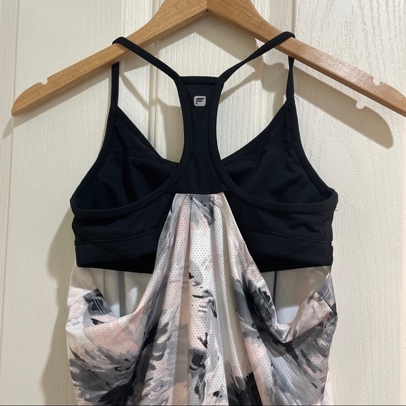 FABLETICS Tank Top built in bra athletic size small black grey pink running yoga - Picture 5 of 5
